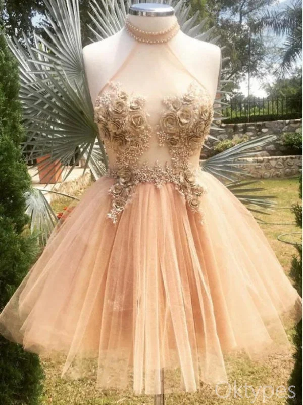 Orange Halter Appliqued Tulle Sexy Women Mini Dresses Homecoming Dresses, PDS0557 Trendy Tie-Dye Mini Dress Orange Halter Appliqued Tulle Sexy Women Mini Dresses Homecoming Dresses, PDS0557 Trendy Tie-Dye Mini Dress