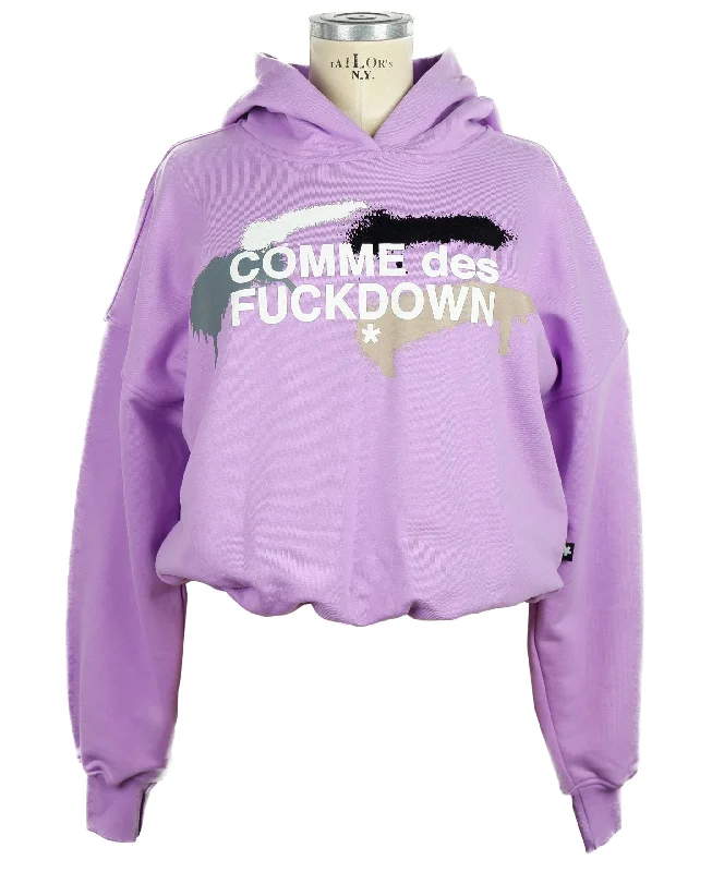 Chic Purple Hooded Sweatshirt With Logo Print Hoodie with Drop Shoulder Relaxed Streetwear Chic Purple Hooded Sweatshirt With Logo Print Hoodie with Drop Shoulder Relaxed Streetwear