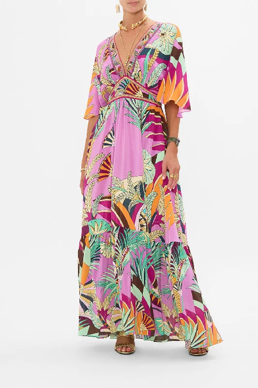 WAISTED DRESS WITH HEM RUFFLE GIZA GODDESS empire Waist empire
