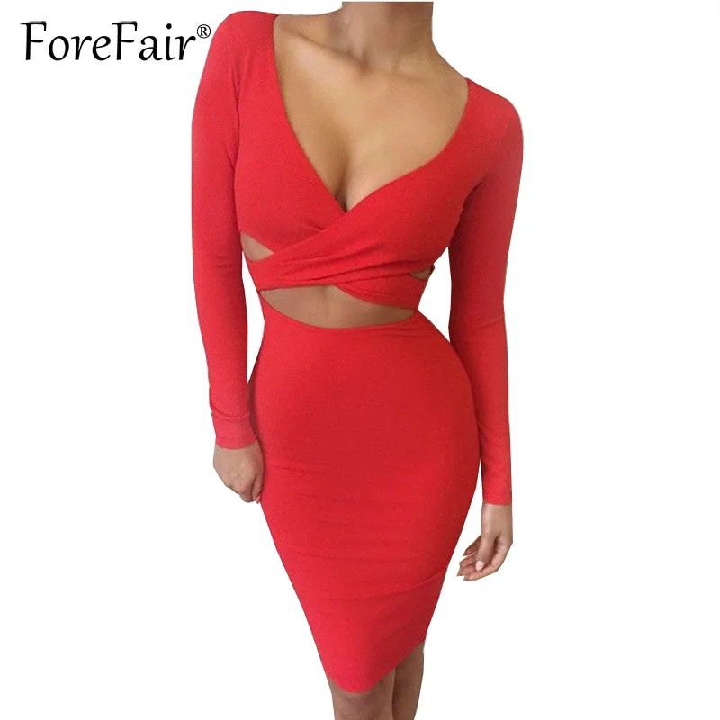 Forefair Criss Cross Bodycon Dress Women Spring Long Sleeve Night Club Wear Bandage Party Dresses Black Red Blue Vestido Tunics Denim casual Forefair Criss Cross Bodycon Dress Women Spring Long Sleeve Night Club Wear Bandage Party Dresses Black Red Blue Vestido Tunics Denim casual
