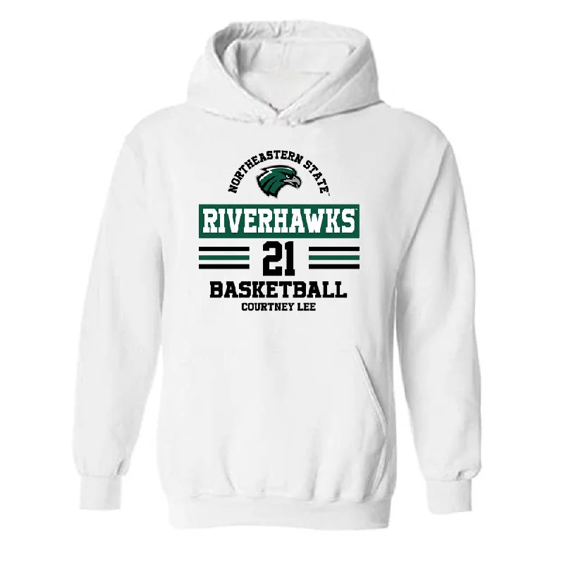 Northeastern State - NCAA Women's Basketball : Courtney Lee - Classic Fashion Shersey Hooded Sweatshirt Hoodie with High-Low Hem Asymmetrical Trendy Northeastern State - NCAA Women's Basketball : Courtney Lee - Classic Fashion Shersey Hooded Sweatshirt Hoodie with High-Low Hem Asymmetrical Trendy