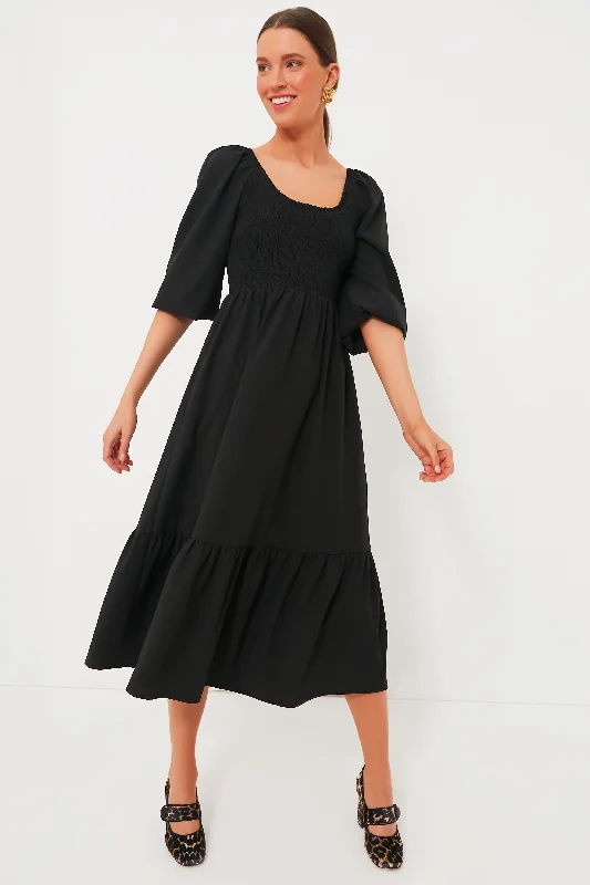 Black Seersucker Aleah Dress Tunics Short Trendy