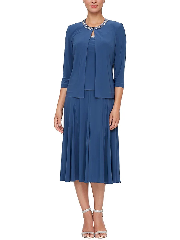 Petites Womens Embellished Midi Evening Dress Tunics Spring floral