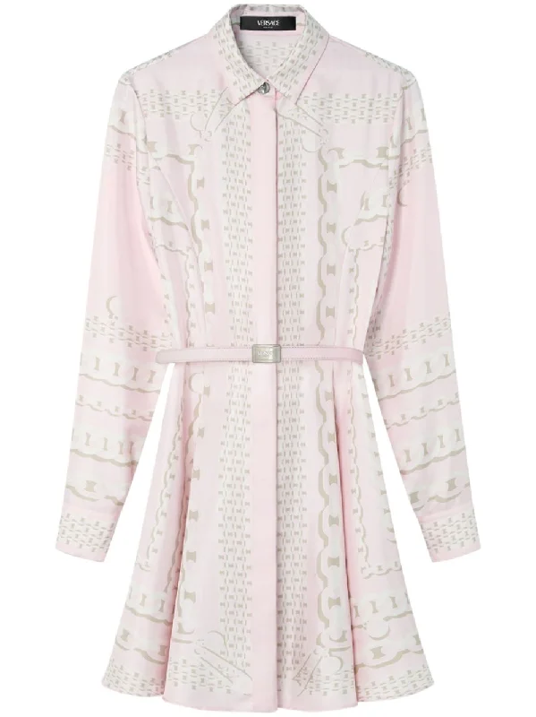 Versace Women's Dresses Pink Cowl Neckline Elegant