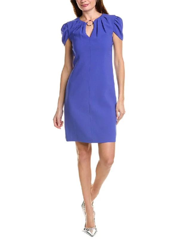 Elie Tahari Tulip Sleeve Shift Dress sweetheart Neckline Romantic