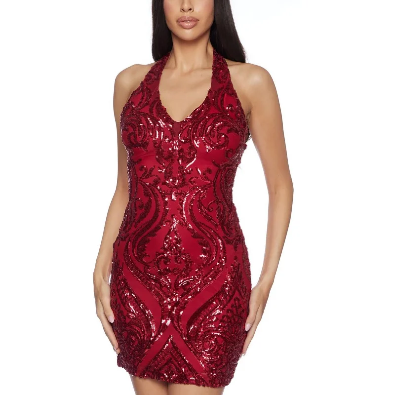 Womens Sequined Polyester Halter Dress Tunics Handmade artisanal