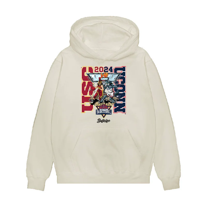 UConn - NCAA Women's Basketball : Kaitlyn Chen - Ball is Life - UConn vs USC White Premium Hooded Sweatshirt Hoodie with Print Artistic Unique UConn - NCAA Women's Basketball : Kaitlyn Chen - Ball is Life - UConn vs USC White Premium Hooded Sweatshirt Hoodie with Print Artistic Unique