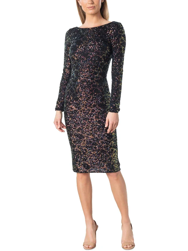 Emery Womens Sequined Midi Cocktail and Party Dress Tunics Cozy comfortable