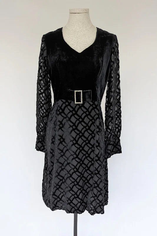 70s Kati at Laura Phillips Black Evening Party Dress Tunics Floral girly