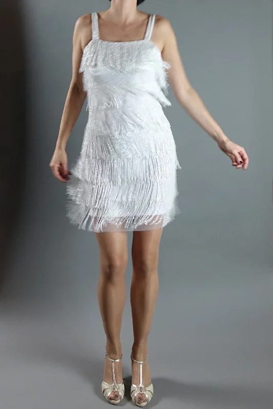 Decades Fringe Mini Dress Trendy Tulle Mini Dress