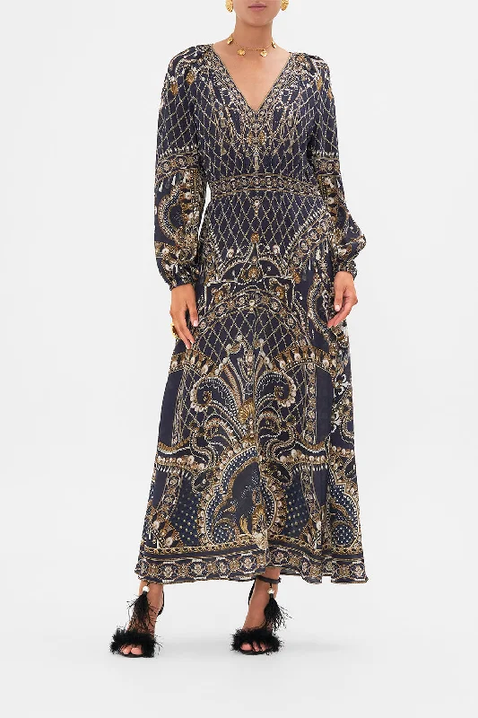 RAGLAN SHIRRED WAIST DRESS DANCE WITH THE DUKE Square Neckline Feminine