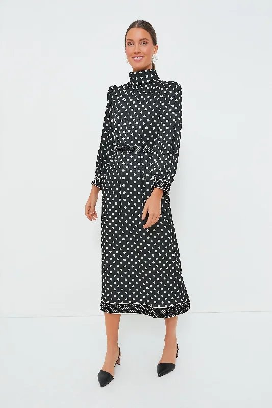 Black Polka Dot Faven Dress Tunics Top rated