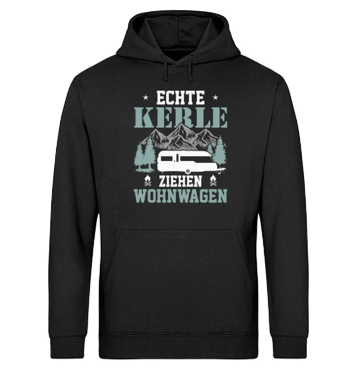 Echte Kerle ziehen Wohnwagen - Unisex Organic Hoodie Hoodie with Monochrome Minimalist Simple Echte Kerle ziehen Wohnwagen - Unisex Organic Hoodie Hoodie with Monochrome Minimalist Simple