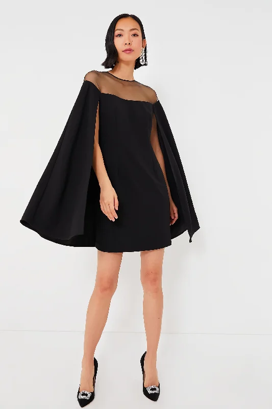 Black Estelle Cape Dress Tunics Custom made