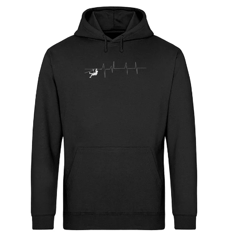 Herzschlag Klettern - Unisex Organic Hoodie Hoodie with Applique Textured Unique