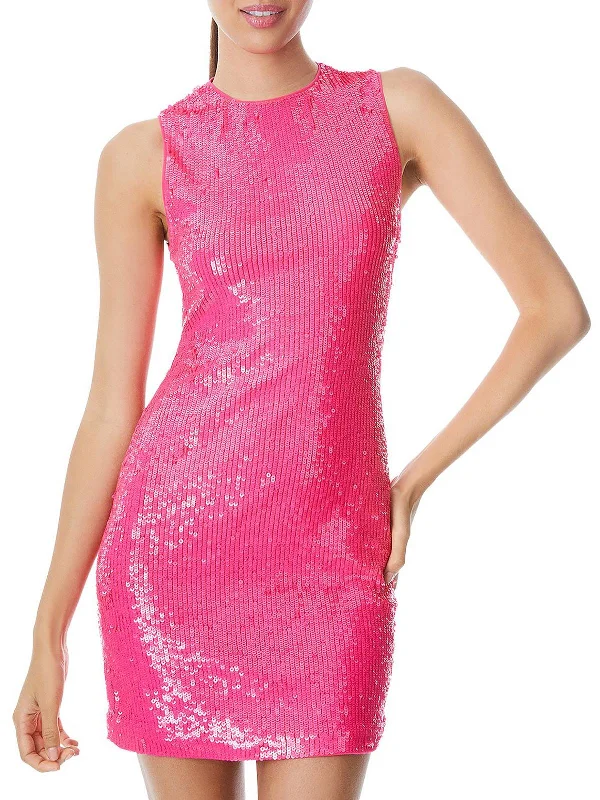 Delora Womens Sequind Mini Cocktail and Party Dress Tunics Floral girly