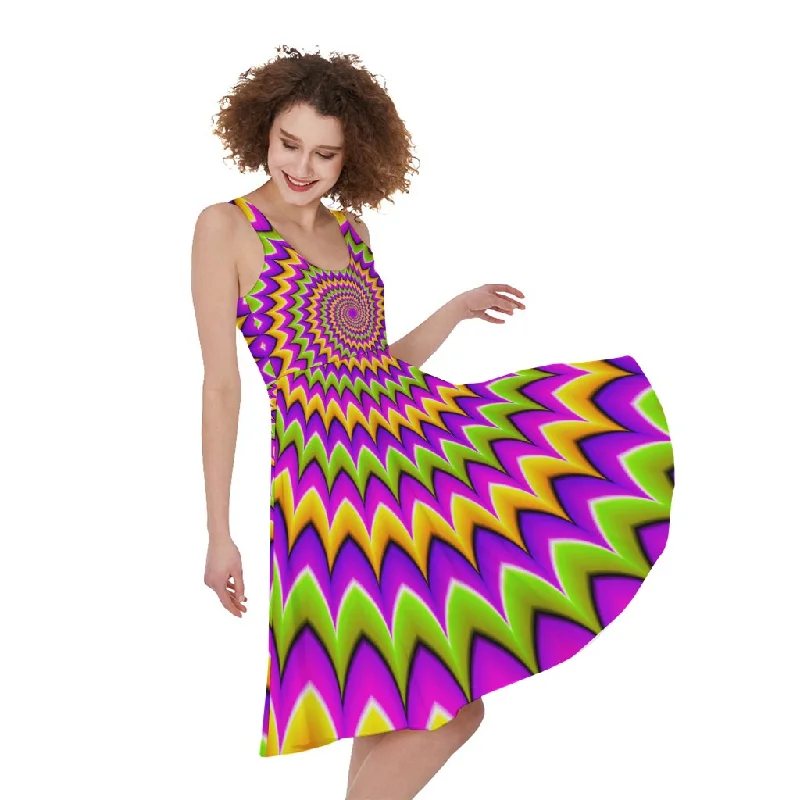 Twisted Colors Moving Optical Illusion Sleeveless Knee Length Dress Tunics Polka dots Twisted Colors Moving Optical Illusion Sleeveless Knee Length Dress Tunics Polka dots