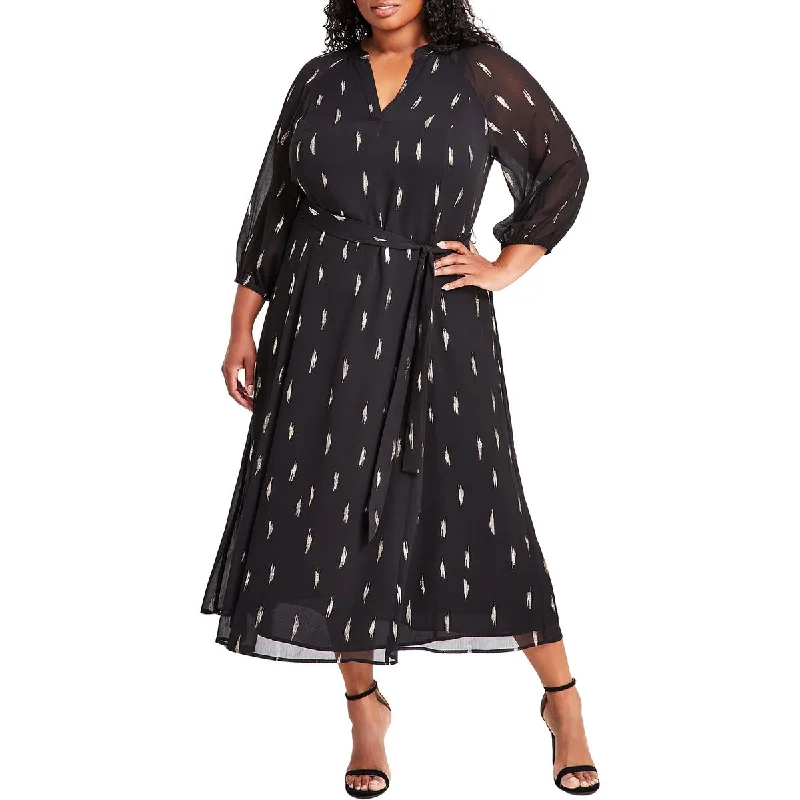 Plus Womens Polyester Evening Dress Tunics Vintage classic
