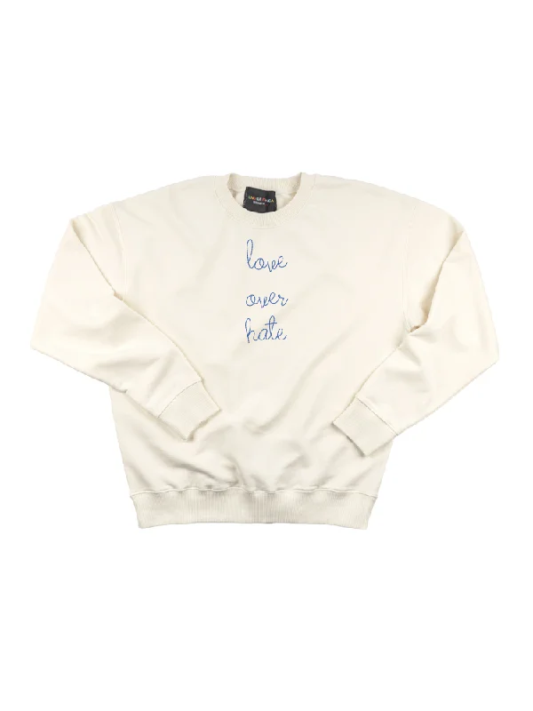 "love over hate" Women's Sweatshirt Hoodie with Button Classic Timeless