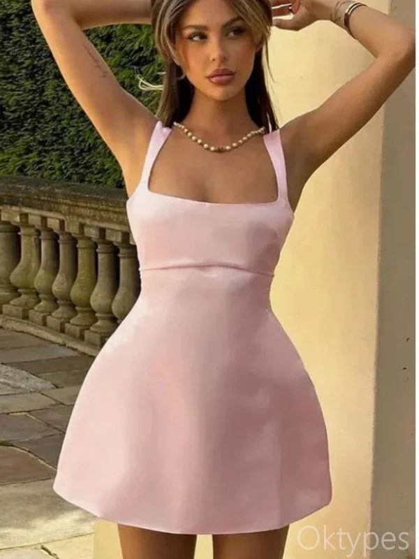 Cozy Pink Spaghetti Strap Women Mini Dresses Homecoming Dresses, PDS0584 Stylish Sweetheart Mini Dress Cozy Pink Spaghetti Strap Women Mini Dresses Homecoming Dresses, PDS0584 Stylish Sweetheart Mini Dress