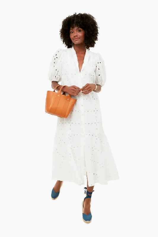 White Eyelet Lewis Dress Tunics Party sparkling