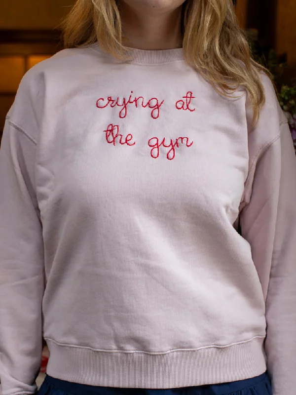 "crying at the gym" Women's Sweatshirt Hoodie with Crew Neck Simple Timeless