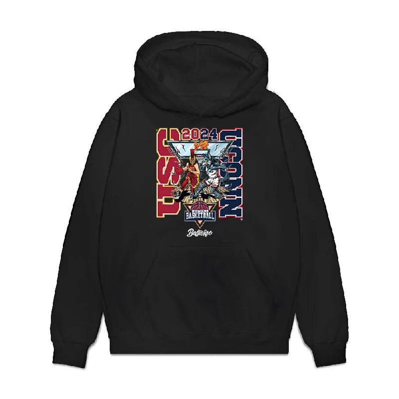 UConn - NCAA Women's Basketball : Allie Ziebell - Ball is Life - UConn vs USC Black Premium Hooded Sweatshirt Hoodie with Longline Fit Extended Stylish UConn - NCAA Women's Basketball : Allie Ziebell - Ball is Life - UConn vs USC Black Premium Hooded Sweatshirt Hoodie with Longline Fit Extended Stylish