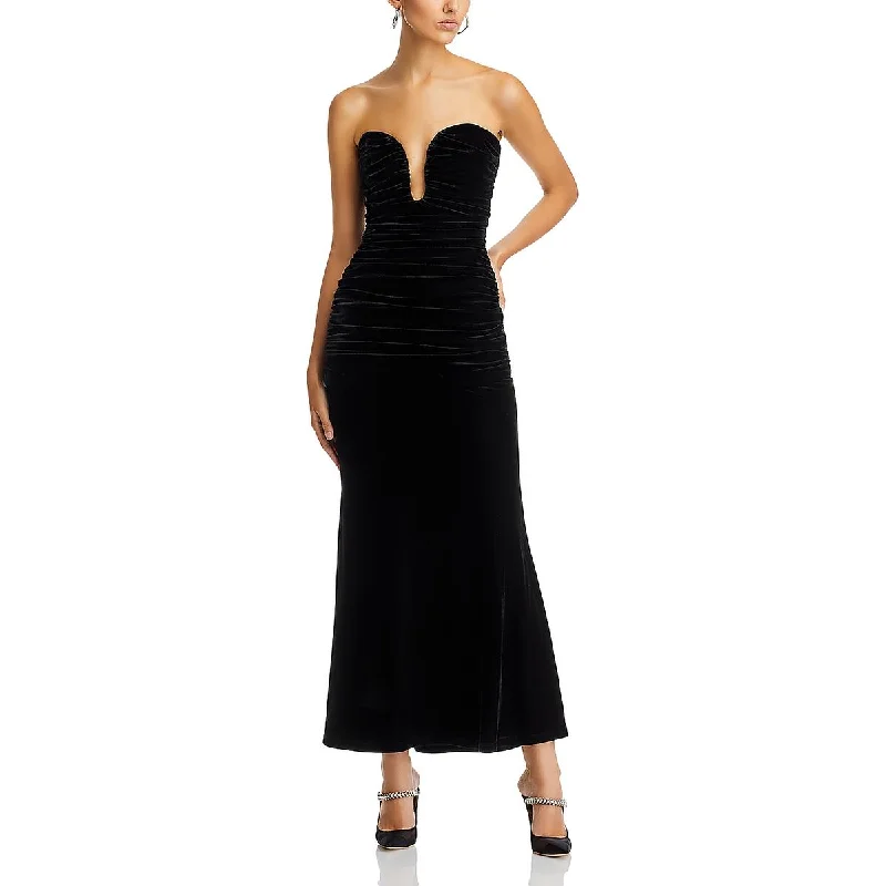 Womens Ruched Polyester Evening Dress Tunics Chic fashionable