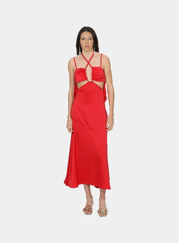 SCARLET CHERRY DRESS Tunics Fashionable chic