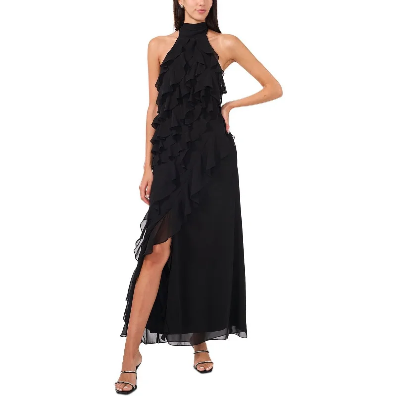Womens Chiffon Halter Evening Dress Tunics Luxurious premium