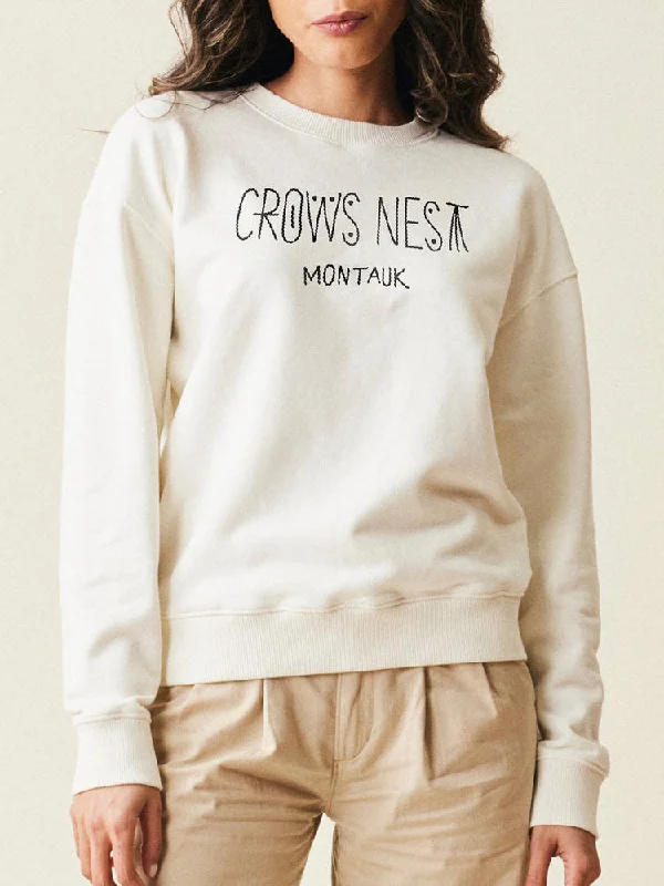 Crow's Nest Women's Sweatshirt Hoodie with Puffed Sleeves Voluminous Trendy