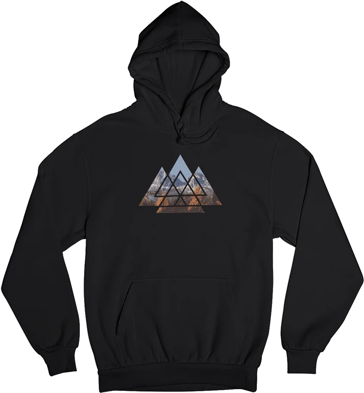 Berge Abstrakt - Unisex Organic Hoodie Hoodie with Tied Waist Feminine Flattering