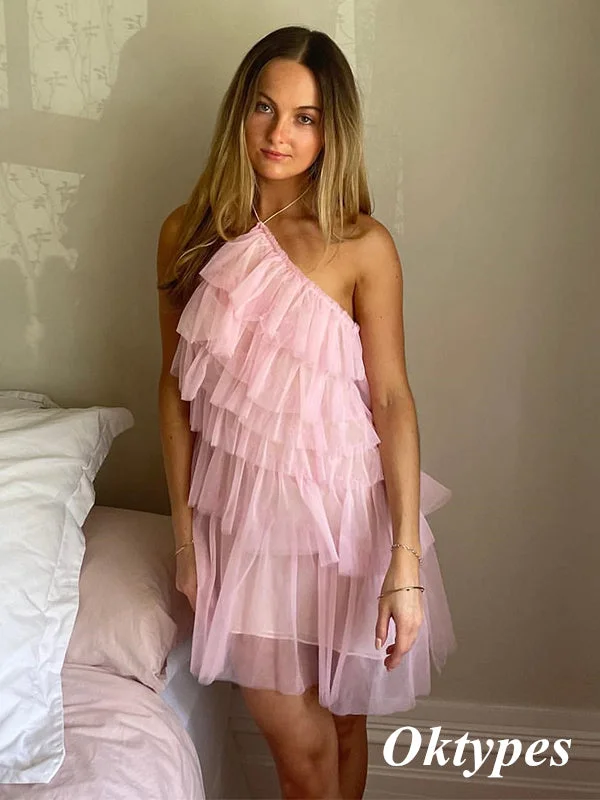 Sexy Pink Tulle Halter A-Line Mini Dresses/ Homecoming Dresses, PDS0550 Classic Floral Mini Dress Sexy Pink Tulle Halter A-Line Mini Dresses/ Homecoming Dresses, PDS0550 Classic Floral Mini Dress