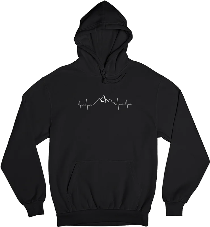 Herzschlag Berge - Unisex Organic Hoodie' Hoodie with Button Classic Timeless
