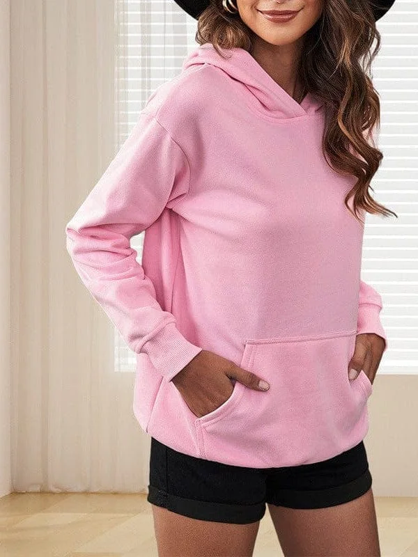 Bishop Halter Jewel Solid Color Long Sleeve Hoodie With Pocket Hoodie with Half-Zip Sporty Casual Bishop Halter Jewel Solid Color Long Sleeve Hoodie With Pocket Hoodie with Half-Zip Sporty Casual