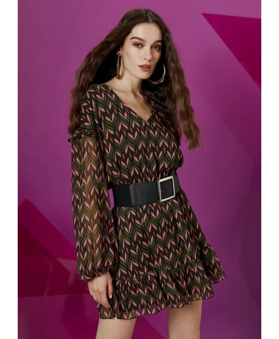 Access Mini Dress With Ruffles Comfortable One-Shoulder Mini Dress