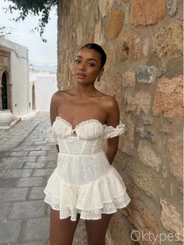 Sweetheart Simple White Off Shoulder Mini Dresses Homecoming Dresses, PDS0600 Elegant Satin Lace Mini Dress Sweetheart Simple White Off Shoulder Mini Dresses Homecoming Dresses, PDS0600 Elegant Satin Lace Mini Dress