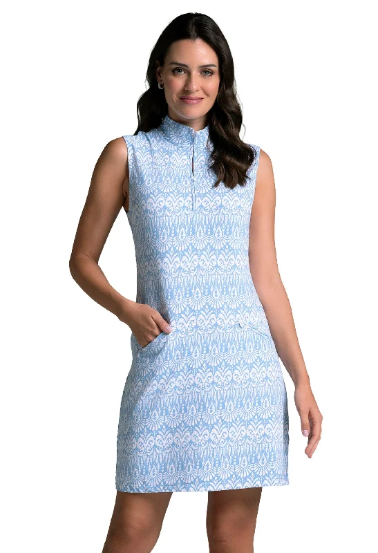 Barbara Print Sleeveless Mock Dress – 58086 Tunics Fashionable trendy