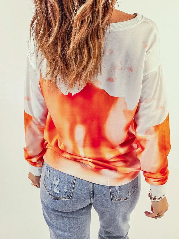 Abstract Print Crew Neck Sweatshirt Hoodie with Monochrome Minimalist Simple
