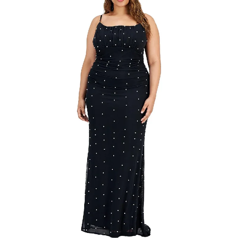 Plus Womens Beaded Polyester Evening Dress Tunics Custom made