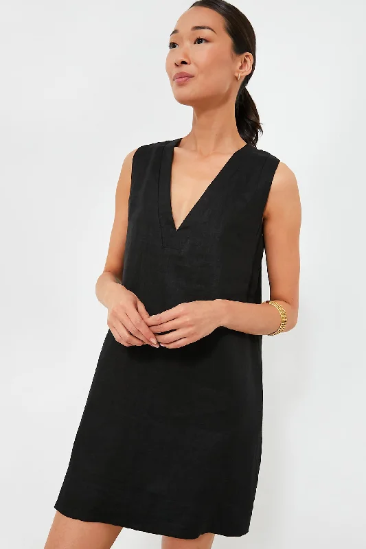 Black Linen Melanie Dress Tunics Favorite customer