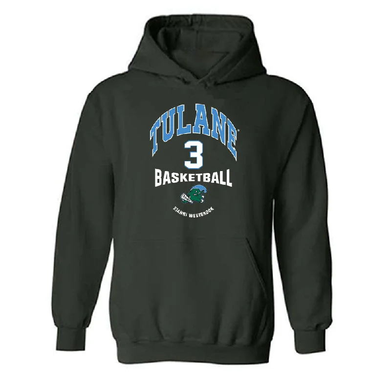 Tulane - NCAA Women's Basketball : Kianni Westbrook - Classic Fashion Shersey Hooded Sweatshirt Hoodie with Logo Branding Identity Tulane - NCAA Women's Basketball : Kianni Westbrook - Classic Fashion Shersey Hooded Sweatshirt Hoodie with Logo Branding Identity