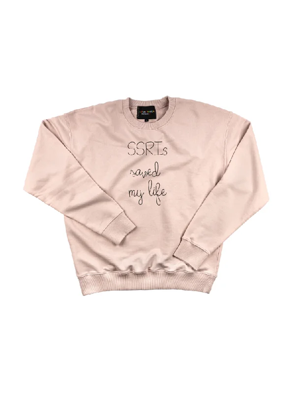 "ssris saved my life" Women's Sweatshirt Hoodie with Thumb Holes Functional Cozy