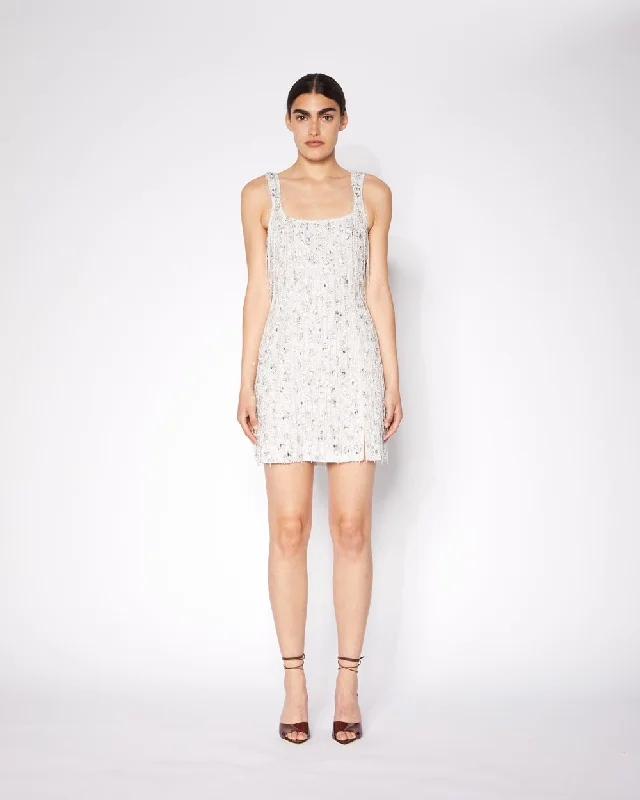 ILTA - Eden Moonbeam Sequin & Crystal Mini Dress Elegant Mini Dress with Pleats