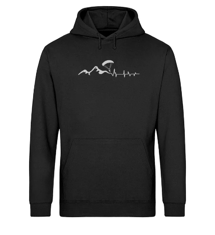 Herzschlag Paragleiter - Unisex Organic Hoodie Hoodie with Drawcord Adjustable Secure Herzschlag Paragleiter - Unisex Organic Hoodie Hoodie with Drawcord Adjustable Secure