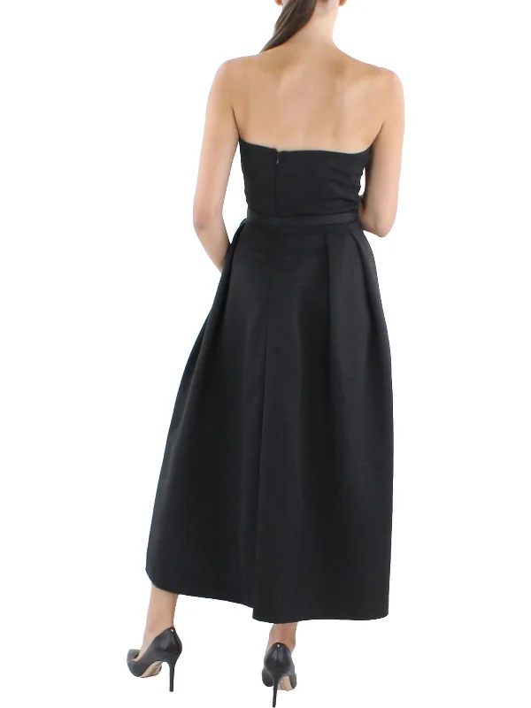 Womens Box Pleat Midi Cocktail and Party Dress Shift Classic Vintage