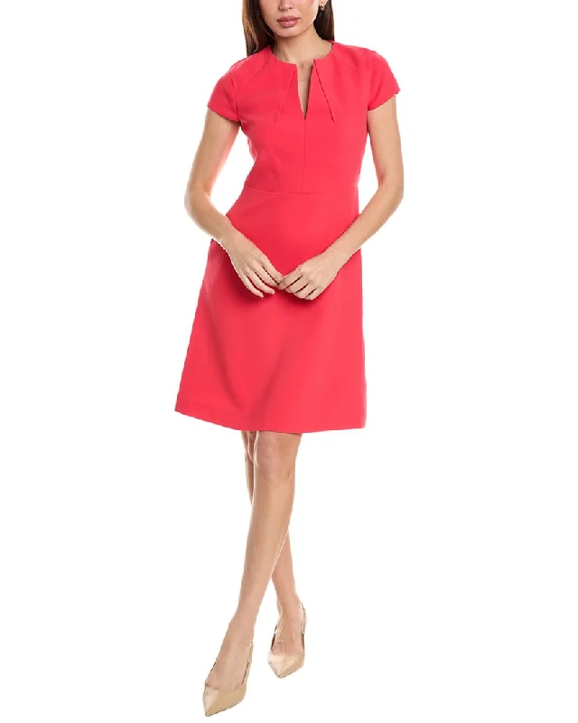 Elie Tahari Dart Neck A-Line Dress Tunics Office stylish