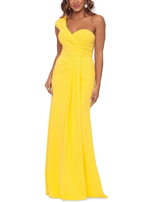 Womens One-Shoulder Maxi Evening Dress Tunics Stylish modern