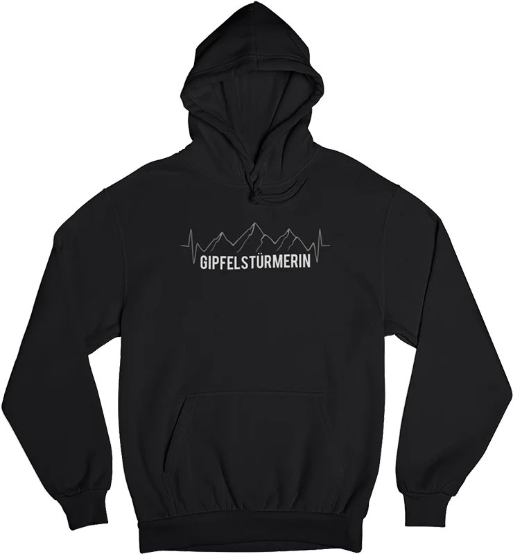 Gipfelstürmerin - Unisex Organic Hoodie Hoodie with Hem Applique Textured Unique