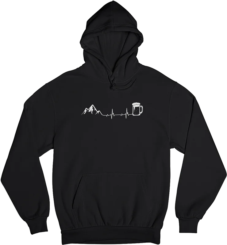 Berge und Bier - Unisex Organic Hoodie Hoodie with Applique Textured Unique